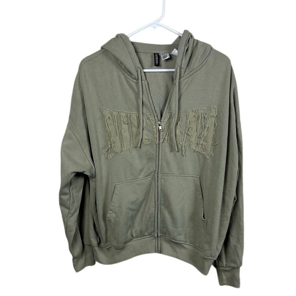 H&M Divided Nirvana
Distressed Logo Zip-Up Hoodie size M